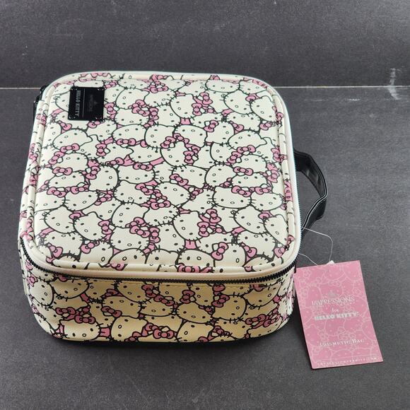 Hello Kitty Vanity Cosmetic Bag White Multi Compartment Sanrio NWT - Picture 7 of 13